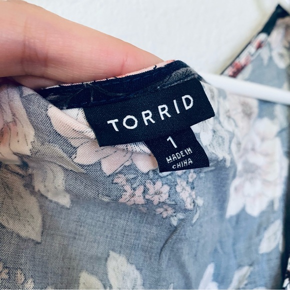 Torrid Floral Boho Pleated Rounded Collar Stretch Waist A-Line Dress 1X - Picture 7 of 7